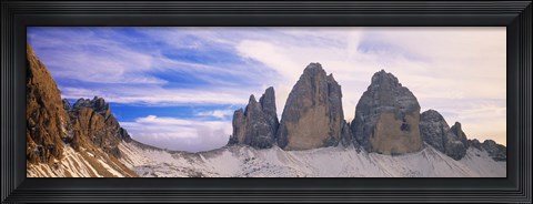Framed Dolomites Alps with snow, Italy Print