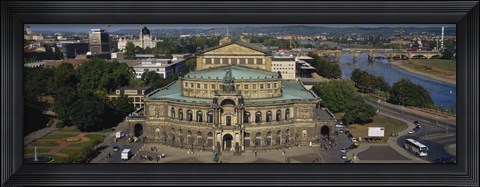 Framed High Angle View Of An Opera House, Semper Opera House, Dresden, Germany Print