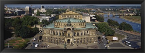 Framed High Angle View Of An Opera House, Semper Opera House, Dresden, Germany Print