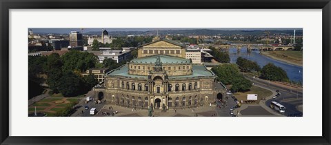 Framed High Angle View Of An Opera House, Semper Opera House, Dresden, Germany Print