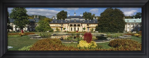 Framed Formal garden in front of a castle, Pillnitz Castle, Dresden, Germany Print