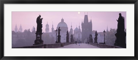 Framed Charles Bridge And Spires Of Old Town, Prague, Czech Republic Print