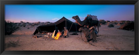 Framed Bedouin Camp, Tunisia, Africa Print