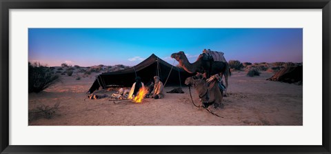 Framed Bedouin Camp, Tunisia, Africa Print