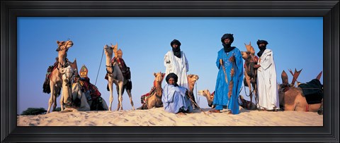 Framed Tuareg Camel Riders, Mali, Africa Print