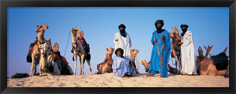 Framed Tuareg Camel Riders, Mali, Africa Print