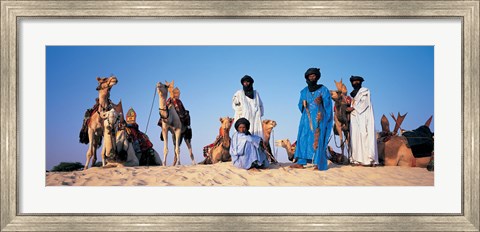 Framed Tuareg Camel Riders, Mali, Africa Print