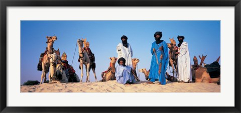 Framed Tuareg Camel Riders, Mali, Africa Print