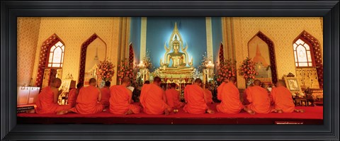 Framed Monks, Benchamapophit Wat, Bangkok, Thailand Print