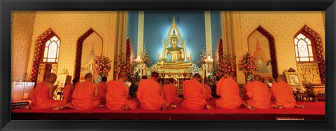 Framed Monks, Benchamapophit Wat, Bangkok, Thailand Print