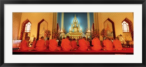 Framed Monks, Benchamapophit Wat, Bangkok, Thailand Print