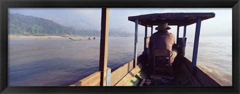 Framed Mekong River, Luang Prabang, Laos Print