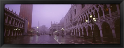 Framed Fog Over Saint Marks Square, Venice, Italy Print