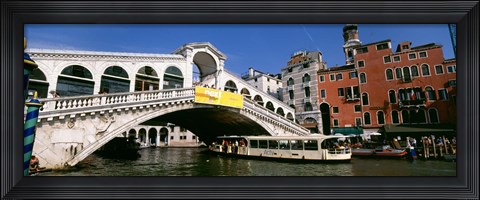 Framed Low angle view of a bridge across a canal, Rialto Bridge, Venice, Italy Print