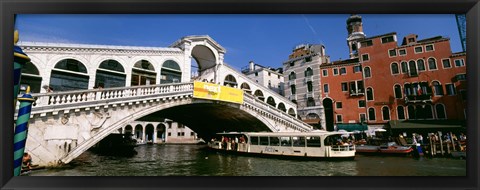 Framed Low angle view of a bridge across a canal, Rialto Bridge, Venice, Italy Print