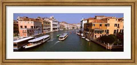Framed High angle view of ferries in a canal, Grand Canal, Venice, Italy Print