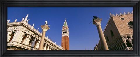 Framed Low angle view of a bell tower, St. Mark&#39;s Square, Venice, Italy Print