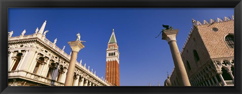 Framed Low angle view of a bell tower, St. Mark&#39;s Square, Venice, Italy Print