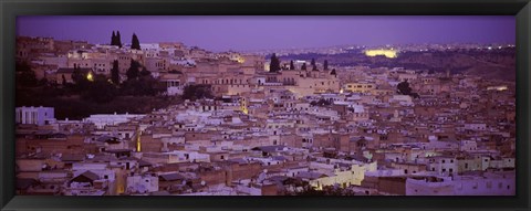 Framed Fes, Morocco at dusk Print