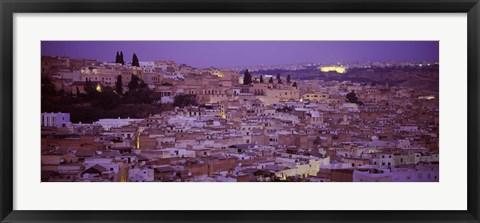 Framed Fes, Morocco at dusk Print