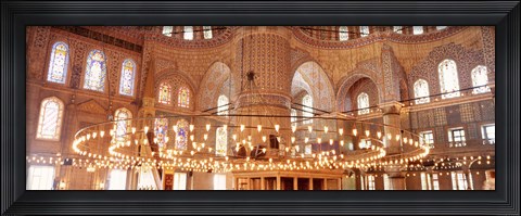 Framed interior of Blue Mosque, Istanbul, Turkey Print