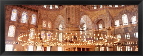 Framed interior of Blue Mosque, Istanbul, Turkey Print