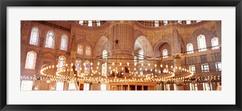 Framed interior of Blue Mosque, Istanbul, Turkey Print