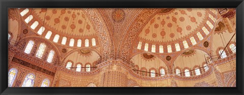 Framed Interior, Blue Mosque, Istanbul, Turkey Print