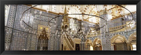 Framed Interiors of a mosque, Rustem Pasa Mosque, Istanbul, Turkey Print