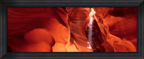 Framed Shaft of sunlight in a canyon, Antelope Canyon, Arizona, USA Print