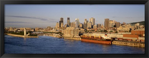 Framed Buildings at the waterfront, Montreal, Quebec, Canada Print