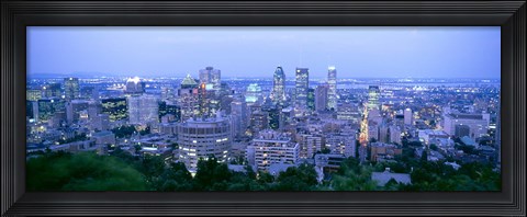 Framed Cityscape at dusk, Montreal, Quebec, Canada Print