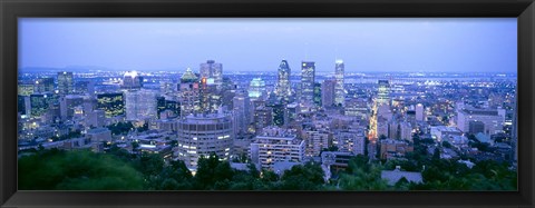 Framed Cityscape at dusk, Montreal, Quebec, Canada Print