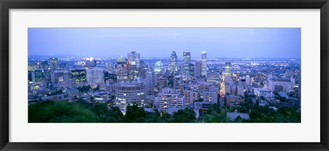 Framed Cityscape at dusk, Montreal, Quebec, Canada Print