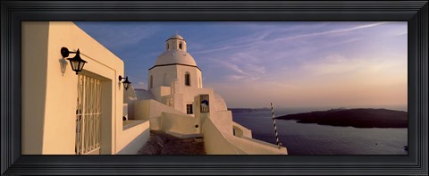 Framed Buildings at the waterfront, Santorini, Cyclades Islands, Greece Print