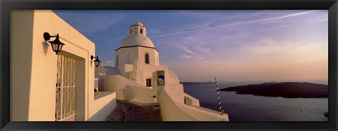 Framed Buildings at the waterfront, Santorini, Cyclades Islands, Greece Print