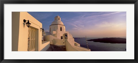 Framed Buildings at the waterfront, Santorini, Cyclades Islands, Greece Print