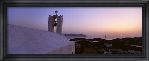 Framed Bell tower on a building, Ios, Cyclades Islands, Greece Print