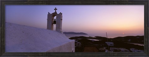 Framed Bell tower on a building, Ios, Cyclades Islands, Greece Print