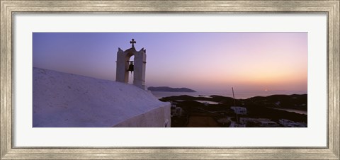 Framed Bell tower on a building, Ios, Cyclades Islands, Greece Print
