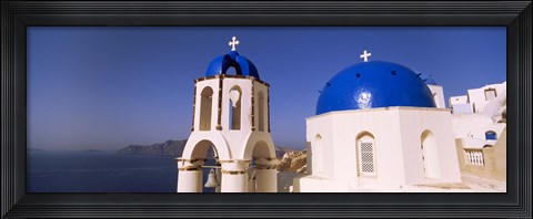 Framed Church with sea in the background, Santorini, Cyclades Islands, Greece Print