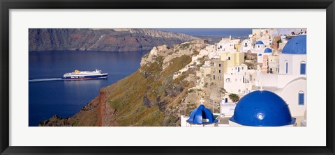 Framed Buildings in a valley, Santorini, Cyclades Islands, Greece Print