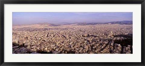 Framed Aerial view of a city, Athens, Greece Print