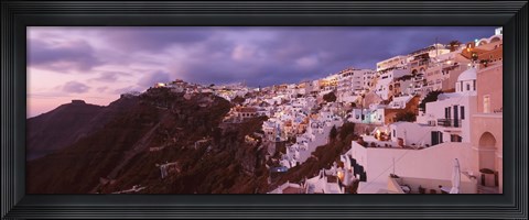 Framed Town at dusk, Santorini, Greece Print