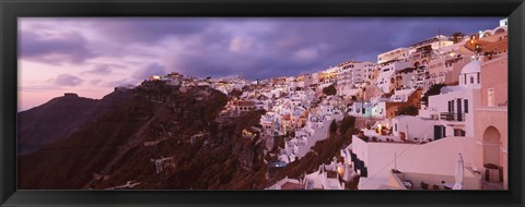 Framed Town at dusk, Santorini, Greece Print