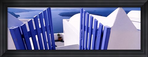 Framed Gate at the terrace of a house, Santorini, Cyclades Islands, Greece Print