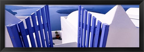 Framed Gate at the terrace of a house, Santorini, Cyclades Islands, Greece Print