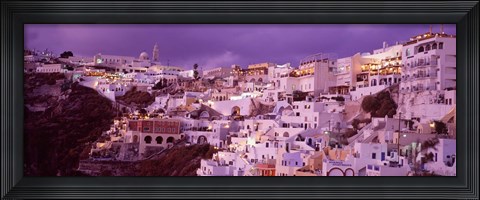 Framed Buildings along the Cliff, Santorini, Greece Print