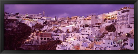 Framed Buildings along the Cliff, Santorini, Greece Print