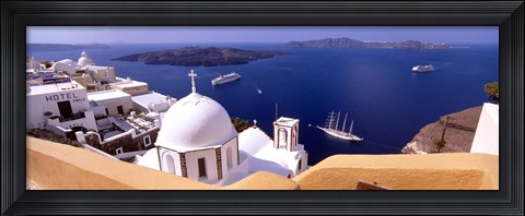 Framed View of the Caldera, Santorini, Cyclades Islands, Greece Print